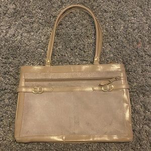 Tan Vintage Suede Handbag Purse